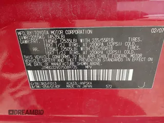 2007 Toyota RAV4 Sport z VIN JTMBD32V075089735, wystawiony jako IAAI lot #42448493 z przebiegiem 183 051 mil mil oraz . Historia ofert i sprzedaży dostępna na DreamBid. Obrazek 9.