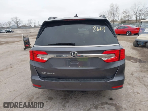 2018 Honda Odyssey EX-L with VIN 5FNRL6H72JB076597, listed as a IAAI auction lot 41838664 with 154,647 mi miles and . Bid and sale history available at DreamBid. Image 16.
