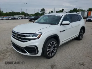 2023 Volkswagen Atlas SEL Premium R-Line with VIN 1V2FR2CA5PC518144, listed as a Copart auction lot 55555584 with 26,986 mi miles and Salvage title. Bid and sale history available at DreamBid. Image 1.