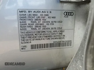 2017 Audi Q7 Premium Plus z VIN WA1LAAF79HD039916, wystawiony jako Copart lot #62238335 z przebiegiem 71 637 mil mil oraz Szkoda całkowita • Salvage title. Historia ofert i sprzedaży dostępna na DreamBid. Obrazek 13.