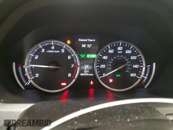 2017 Acura TLX V6 w/Technology Pkg with VIN 19UUB2F55HA003039, listed as a Copart auction lot 48025335 with 52,939 mi miles and Salvage Title. Bid and sale history available at carsss.com. Image 9.