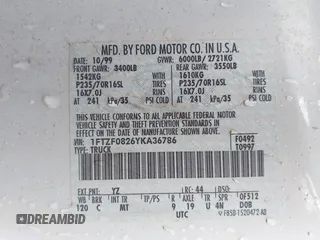 2000 Ford F-150 с VIN 1FTZF0826YKA36786, выставлен на аукционе IAAI как лот 42356005 с пробегом Не указан миль и . История ставок и продаж доступна на DreamBid. Изображение 9.