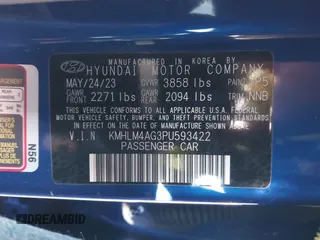 2023 Hyundai Elantra SEL z VIN KMHLM4AG3PU593422, wystawiony jako IAAI lot #41742184 z przebiegiem 17 631 mil mil oraz . Historia ofert i sprzedaży dostępna na DreamBid. Obrazek 9.