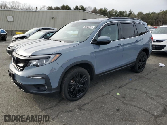 2022 Honda Pilot Special Edition with VIN 5FNYF6H21NB035195, listed as a Copart auction lot 50186965 with 34,894 mi miles and Salvage Title. Bid and sale history available at carsss.com. Image 1.