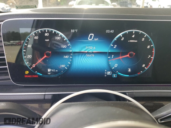 2022 Mercedes-Benz GLE 350 with VIN 4JGFB4JE6NA736203, listed as a Copart auction lot 62463835 with 56,676 mi miles and Salvage title. Bid and sale history available at DreamBid. Image 9.