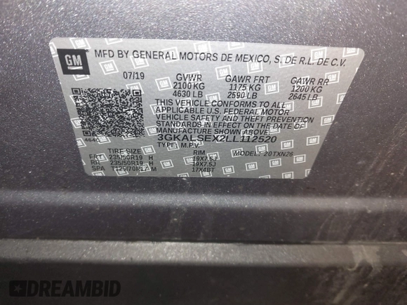 2020 GMC Terrain Denali с VIN 3GKALSEX2LL112520, выставлен на аукционе IAAI как лот 41577360 с пробегом 94 597 миль миль и . История ставок и продаж доступна на DreamBid. Изображение 9.