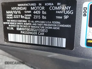 2016 Hyundai Genesis Coupe 3.8L Base with VIN KMHHT6KJ0GU135853, listed as a Copart auction lot 80158954 with 93,143 mi miles and Salvage Title. Bid and sale history available at carsss.com. Image 12.