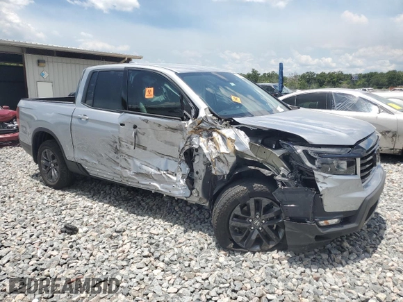2023 Honda Ridgeline Sport with VIN 5FPYK3F16PB059443, listed as a Copart auction lot 62287345 with 25,612 mi miles and Non repairable. Bid and sale history available at DreamBid. Image 4.