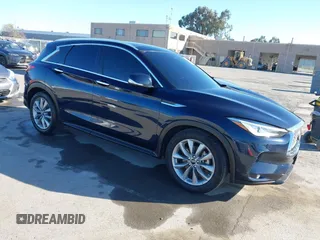 2021 Infiniti QX50 LUXE with VIN 3PCAJ5BB1MF119650, listed as a IAAI auction lot 41856455 with 64,674 mi miles. Bid and sale history available at carsss.com. Image 1.