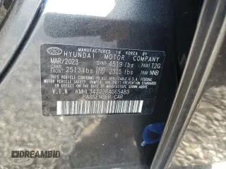 2023 Hyundai Sonata Hybrid SEL with VIN KMHL34JJ2PA065483, listed as a Copart auction lot 37023554 with 14,515 mi miles. Bid and sale history available at carsss.com. Image 12.