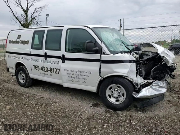 2018 Chevrolet Express Cargo z VIN 1GCWGAFG7J1906965, wystawiony jako Copart lot #56163435 z przebiegiem Nie podano mil oraz Szkoda całkowita • Salvage title. Historia ofert i sprzedaży dostępna na DreamBid. Obrazek 14.