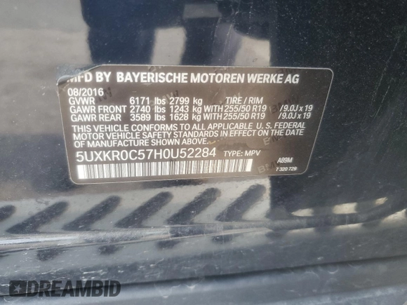 2017 BMW X5 xDrive35i z VIN 5UXKR0C57H0U52284, wystawiony jako Copart lot #60208755 z przebiegiem 156 706 mil mil oraz Szkoda całkowita • Salvage title. Historia ofert i sprzedaży dostępna na DreamBid. Obrazek 13.