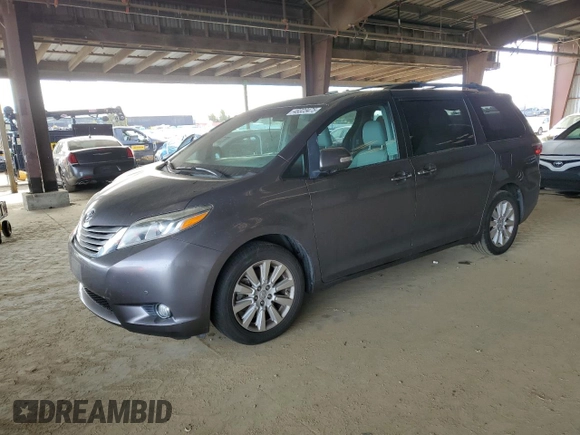 2015 Toyota Sienna Ltd with VIN 5TDDK3DC7FS127013, listed as a Copart auction lot 48323475 with 54,539 mi miles and Salvage Title. Bid and sale history available at carsss.com. Image 1.
