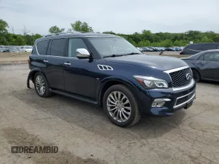 2016 Infiniti QX80 with VIN JN8AZ2NC7G9401032, listed as a Copart auction lot 58068015 with 159,842 mi miles and Salvage title. Bid and sale history available at DreamBid. Image 4.