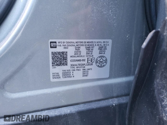 2023 GMC Terrain SLE z VIN 3GKALTEG5PL118100, wystawiony jako Copart lot #50336875 z przebiegiem 62 541 mil mil oraz Szkoda całkowita • Salvage title. Historia ofert i sprzedaży dostępna na DreamBid. Obrazek 14.