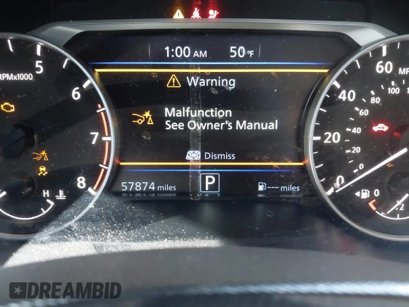 2020 Nissan Altima 2.5 SR with VIN 1N4BL4CV5LC185427, listed as a IAAI auction lot 38522740 with 57,874 mi miles. Bid and sale history available at carsss.com. Image 16.