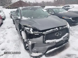 2019 Infiniti QX50 Luxe with VIN 3PCAJ5M38KF144497, listed as a IAAI auction lot 41546491 with 113,372 mi miles and . Bid and sale history available at DreamBid. Image 1.