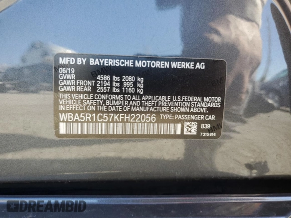 2019 BMW 3 Series 330i z VIN WBA5R1C57KFH22056, wystawiony jako Copart lot #49896985 z przebiegiem 58 311 mil mil oraz Szkody całkowita. Historia ofert i sprzedaży dostępna na DreamBid. Obrazek 14.