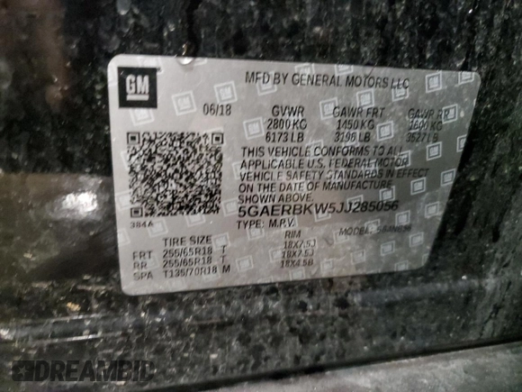 2018 Buick Enclave Essence with VIN 5GAERBKW5JJ285056, listed as a Copart auction lot 53888975 with 70,579 mi miles and Clean Title. Bid and sale history available at carsss.com. Image 13.