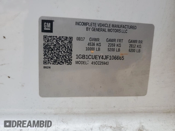 2018 Chevrolet Silverado 1500 with VIN 1GB1CUEY4JF106665, listed as a Copart auction lot 42390645 with 206,295 mi miles and Salvage Title. Bid and sale history available at DreamBid. Image 12.