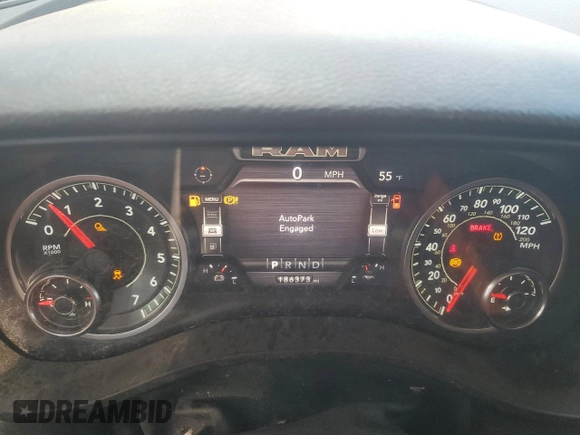 2020 Ram 1500 Big Horn with VIN 1C6RREBT3LN311521, listed as a Copart auction lot 57416085 with 186,373 mi miles and Clean title. Bid and sale history available at DreamBid. Image 9.