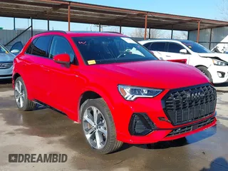 2022 Audi Q3 S line Premium Plus with VIN WA1EECF35N1041164, listed as a IAAI auction lot 41645187 with 10,453 mi miles. Bid and sale history available at carsss.com. Image 1.