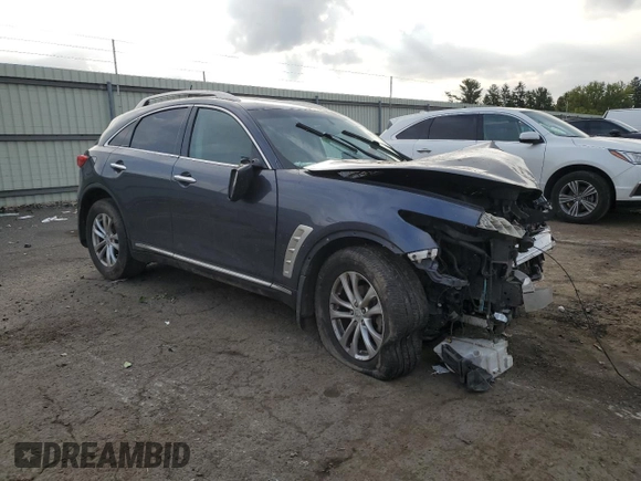 2010 Infiniti FX35 with VIN JN8AS1MW1AM851242, listed as a Copart auction lot 74244064 with 0 mi miles and Salvage Title. Bid and sale history available at carsss.com. Image 4.