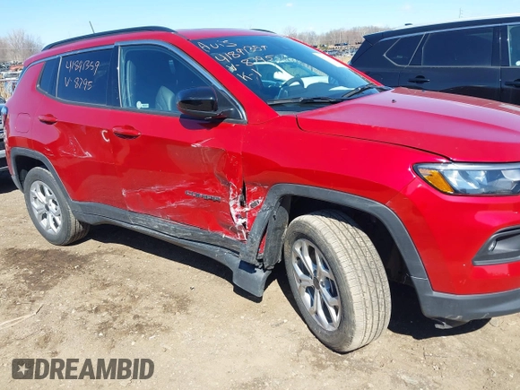 2025 Jeep Compass Latitude с VIN 3C4NJDBN7ST548795, выставлен на аукционе IAAI как лот 41891359 с пробегом 4 569 миль миль и . История ставок и продаж доступна на DreamBid. Изображение 6.