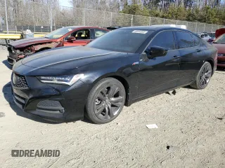 2021 Acura TLX w/A-Spec Package with VIN 19UUB6F51MA003279, listed as a Copart auction lot 46844385 with 39,548 mi miles and Salvage Title. Bid and sale history available at carsss.com. Image 1.