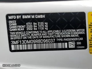 2024 BMW M2 with VIN 3MF13DM09R8D96037, listed as a Copart auction lot 65258314 with 7,776 mi miles and Salvage Title. Bid and sale history available at carsss.com. Image 12.
