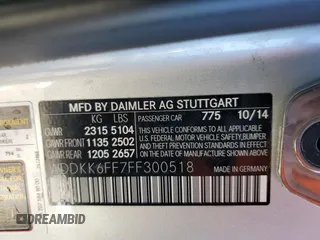 2015 Mercedes-Benz E 400 with VIN WDDKK6FF7FF300518, listed as a Copart auction lot 85859404 with 50,010 mi miles and Salvage title. Bid and sale history available at DreamBid. Image 12.