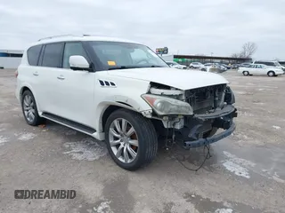 2012 Infiniti QX56 7-passenger with VIN JN8AZ2NFXC9519578, listed as a IAAI auction lot 41620138 with 185,697 mi miles. Bid and sale history available at carsss.com. Image 1.