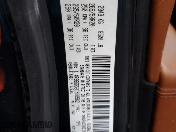 2011 Jeep Grand Cherokee Overland with VIN 1J4RS6GG5BC588562, listed as a Copart auction lot 84805424 with 150,030 mi miles and Salvage Title. Bid and sale history available at DreamBid. Image 14.