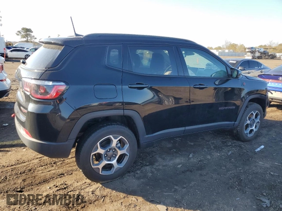 2022 Jeep Compass Trailhawk with VIN 3C4NJDDB9NT202965, listed as a Copart auction lot 46124755 with 9,610 mi miles and Salvage title. Bid and sale history available at DreamBid. Image 3.