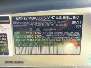 2020 Mercedes-Benz C 300 with VIN 55SWF8EB0LU329223, listed as a IAAI auction lot 42150188 with 89,260 mi miles and . Bid and sale history available at DreamBid. Image 9.