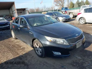 2015 Kia Optima LX with VIN 5XXGM4A75FG485653, listed as a IAAI auction lot 41082053 with 167,649 mi miles. Bid and sale history available at carsss.com. Image 1.