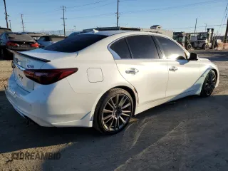 2019 Infiniti Q50 RED SPORT 400 with VIN JN1FV7AP9KM760409, listed as a Copart auction lot 77461464 with 96,589 mi miles and Salvage Title. Bid and sale history available at carsss.com. Image 3.