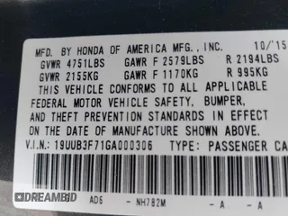 2016 Acura TLX Advance with VIN 19UUB3F71GA000306, listed as a IAAI auction lot 42579640 with 150,764 mi miles and . Bid and sale history available at DreamBid. Image 9.