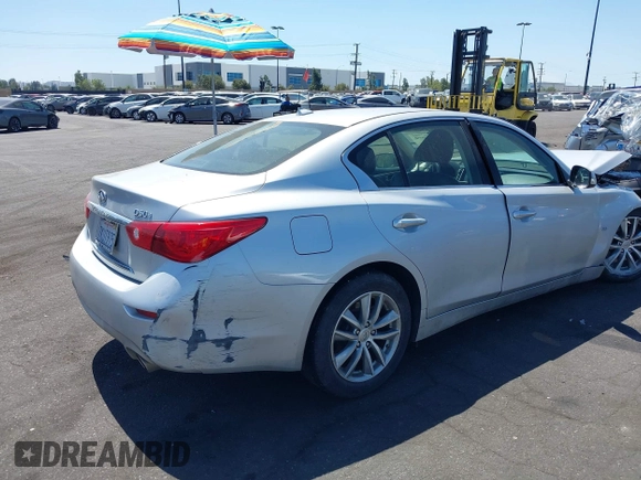 2015 Infiniti Q50 Premium with VIN JN1BV7AP8FM339334, listed as a IAAI auction lot 41956950 with 99,945 mi miles. Bid and sale history available at carsss.com. Image 4.