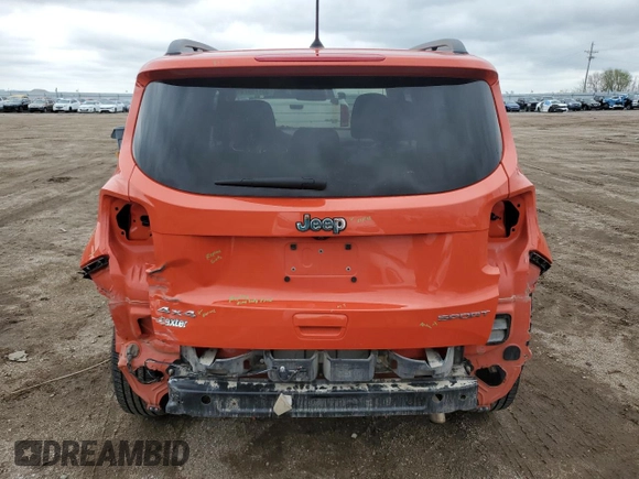2019 Jeep Renegade Sport with VIN ZACNJBAB7KPK33785, listed as a Copart auction lot 55178075 with 51,708 mi miles and Salvage title. Bid and sale history available at DreamBid. Image 6.