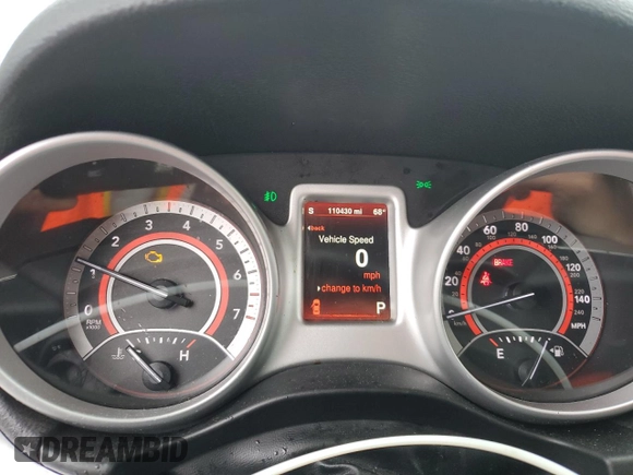 2015 Dodge Journey SXT with VIN 3C4PDCCG1FT753996, listed as a Copart auction lot 72997784 with 110,430 mi miles and Salvage title. Bid and sale history available at DreamBid. Image 9.