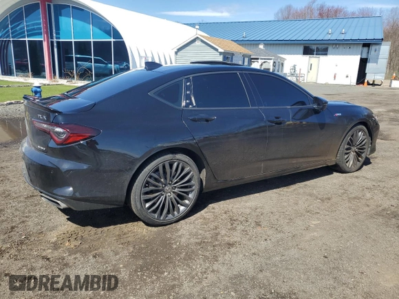 2022 Acura TLX w/A-Spec Package with VIN 19UUB6F55NA002749, listed as a Copart auction lot 51296665 with 33,345 mi miles and Salvage Title. Bid and sale history available at carsss.com. Image 3.