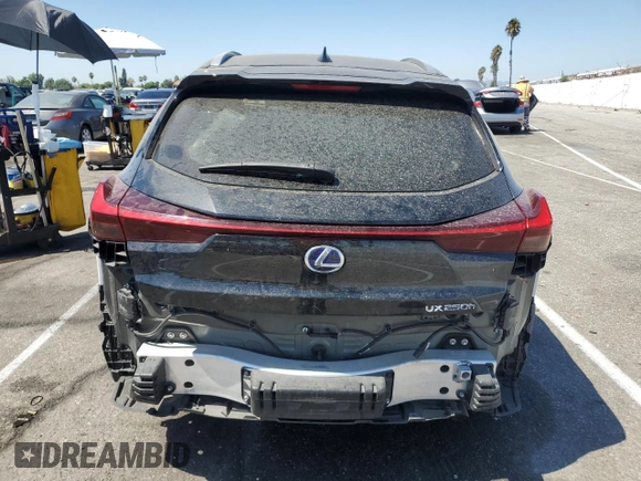 2022 Lexus UX 250h F Sport with VIN JTHE9JBH2N2056763, listed as a Copart auction lot 70052364 with 50,802 mi miles and Salvage Title. Bid and sale history available at DreamBid. Image 6.