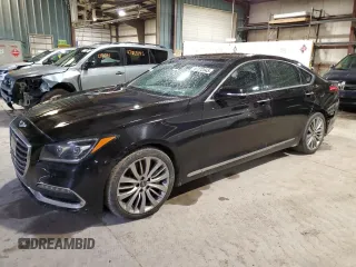 2018 Genesis G80 5.0L Ultimate with VIN KMHGN4JF5JU242136, listed as a Copart auction lot 47272645 with 166,868 mi miles and Salvage Title. Bid and sale history available at carsss.com. Image 1.
