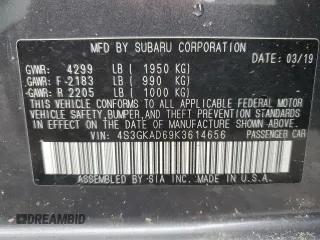 2019 Subaru Impreza Premium with VIN 4S3GKAD69K3614656, listed as a Copart auction lot 57871565 with 113,192 mi miles and Salvage title. Bid and sale history available at DreamBid. Image 12.