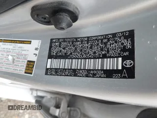2012 Toyota Prius One z VIN JTDKN3DU8C5427314, wystawiony jako IAAI lot #40943665 z przebiegiem 56 044 mil mil oraz . Historia ofert i sprzedaży dostępna na DreamBid. Obrazek 9.