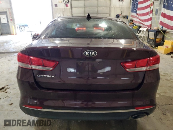 2018 Kia Optima S with VIN 5XXGT4L38JG259791, listed as a Copart auction lot 51423725 with 86,688 mi miles and Salvage title. Bid and sale history available at DreamBid. Image 6.