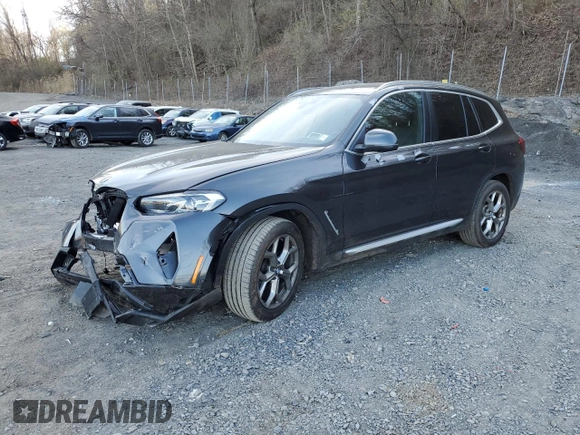 2024 BMW X3 xDrive30i with VIN 5UX53DP0XR9W02177, listed as a Copart auction lot 53045675 with 14,018 mi miles and Salvage Title. Bid and sale history available at DreamBid. Image 1.