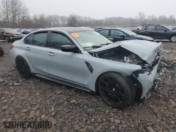 2021 BMW M3 with VIN WBS53AY07MFL51653, listed as a Copart auction lot 42637685 with 0 mi miles and Salvage Title. Bid and sale history available at carsss.com. Image 4.