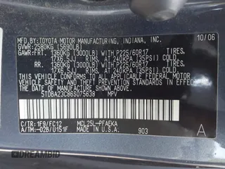 2006 Toyota Sienna LE with VIN 5TDBA23C86S075638, listed as a IAAI auction lot 41522585 with 179,377 mi miles. Bid and sale history available at carsss.com. Image 9.